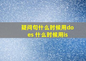 疑问句什么时候用does 什么时候用is